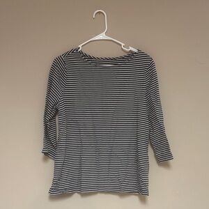 Women's Black and White Striped Top